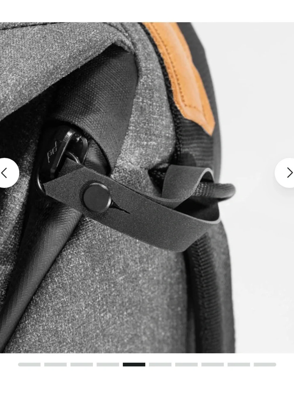Peak design Men's Gray the everyday 20L Backpack with Leather Trim